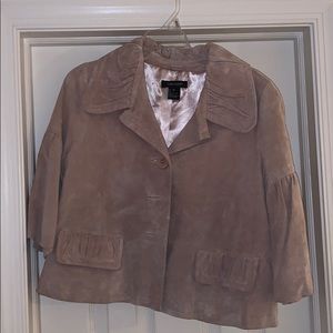 Super cute pink suede crop jacket